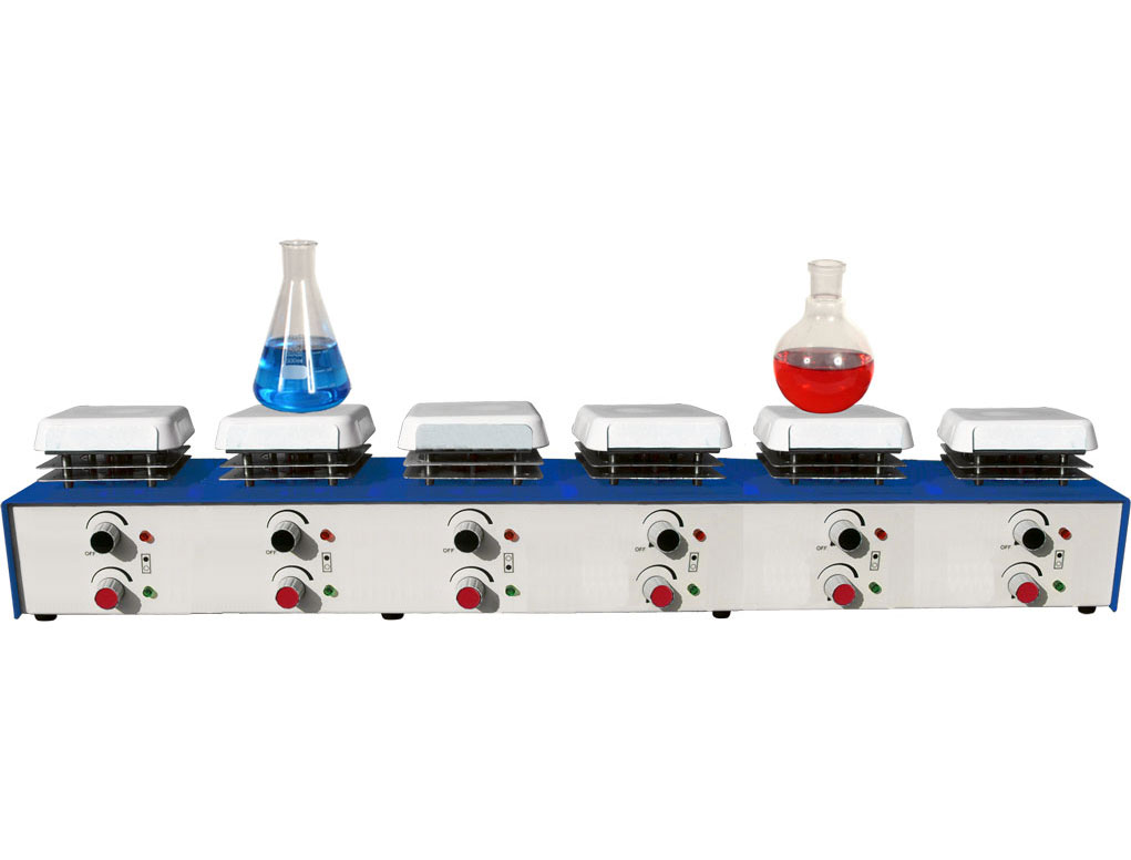 Laboratory Hotplate Stirrer 6 Places 500degc